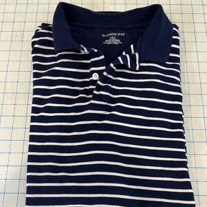 Harbor Bay Men's Navy Striped Polo Shirt